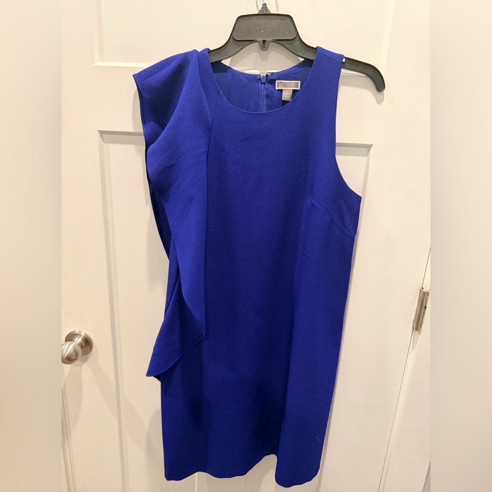 Chelsea28 Royal Blue Ruffle Shift Dress Size 8 Sleeveless Cocktail Party Dress